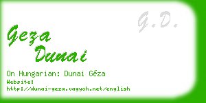 geza dunai business card